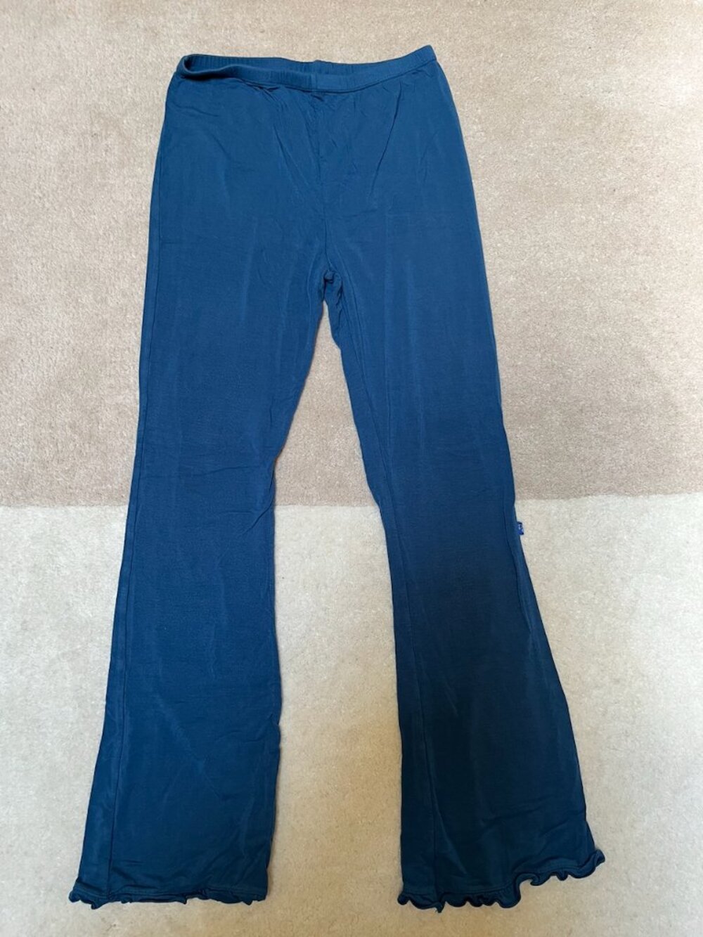 Kickee Pants Blue Ruffle Bamboo Pants - Size 10